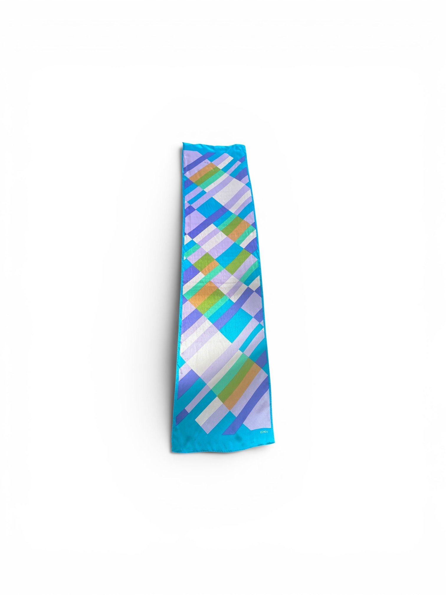Vintage Echo Geometric Print Silk Scarf