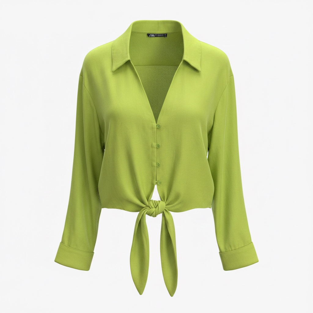 Zara tie-Front Crop Top