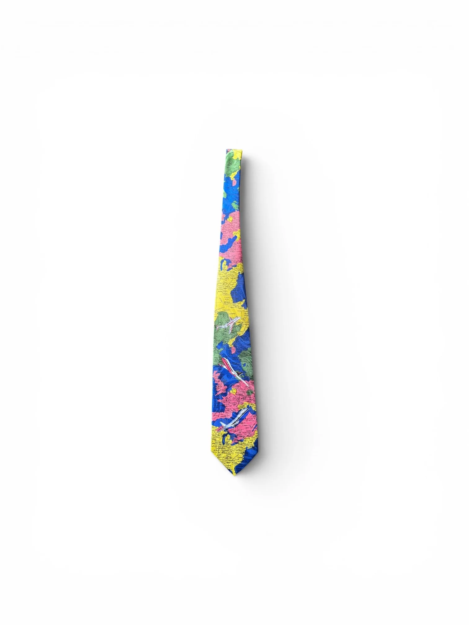 Gold City Handmade World Map Silk Tie