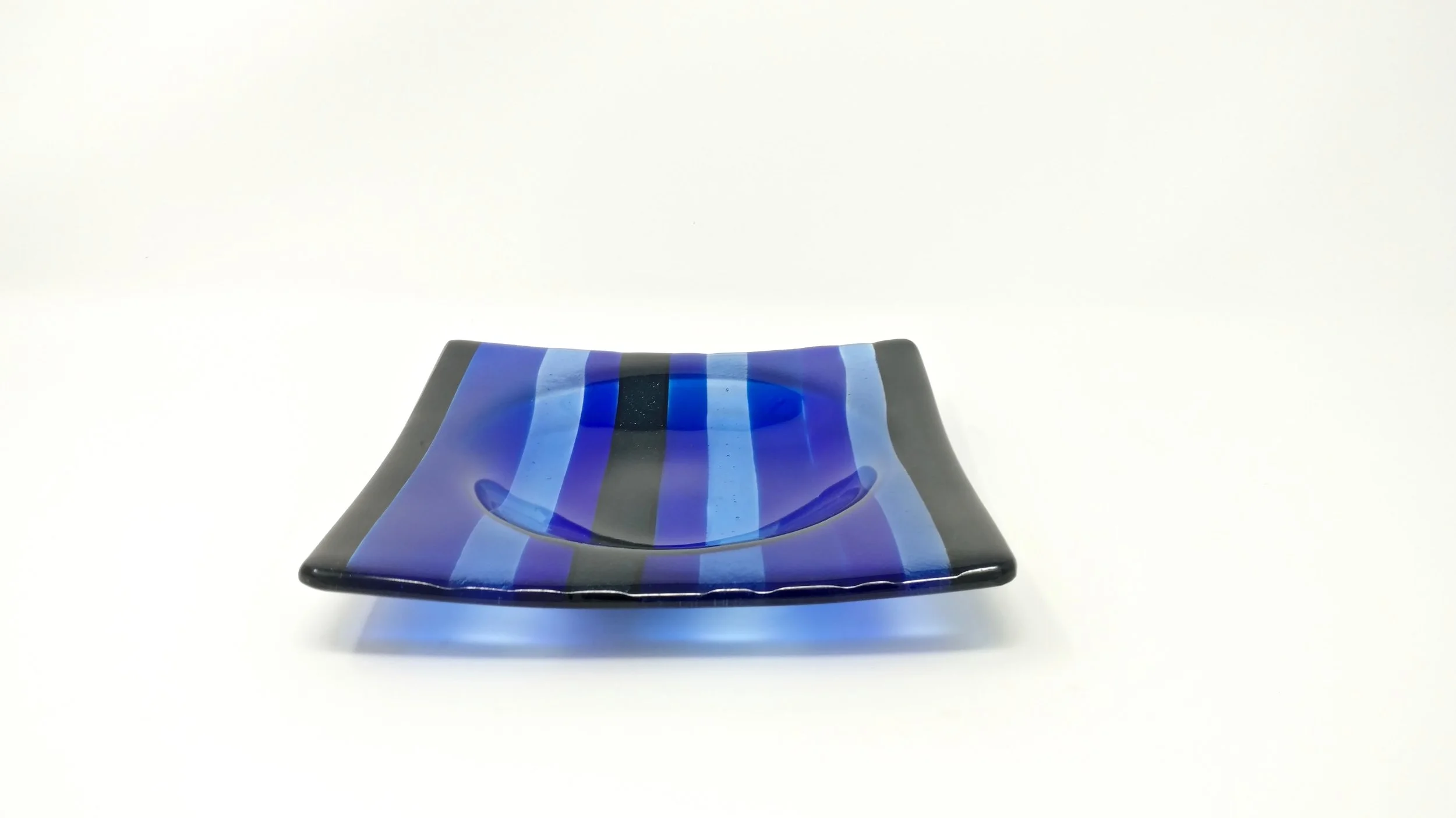 Blue Strip Square Dish