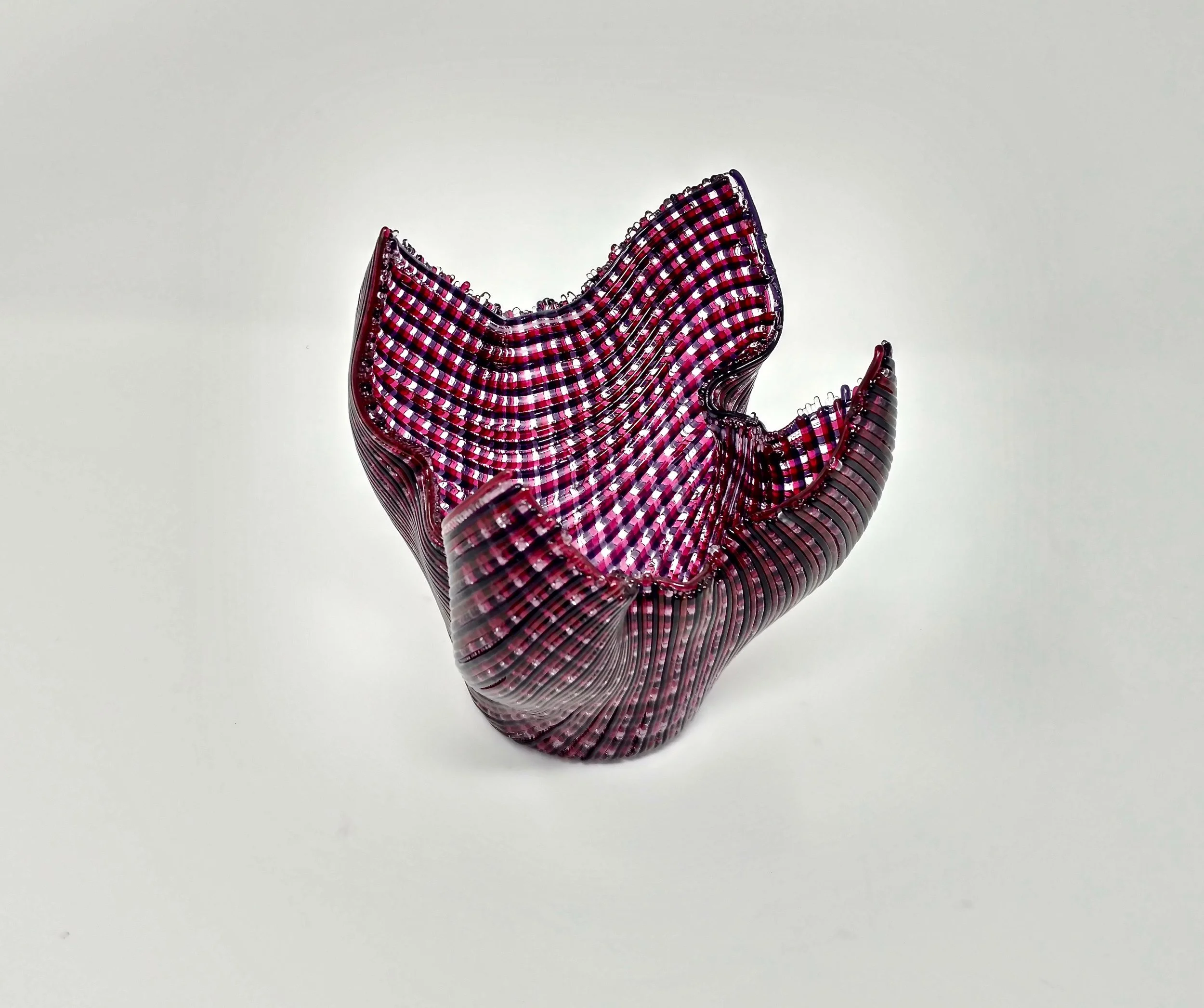 Purple and Pink Stringer Vase