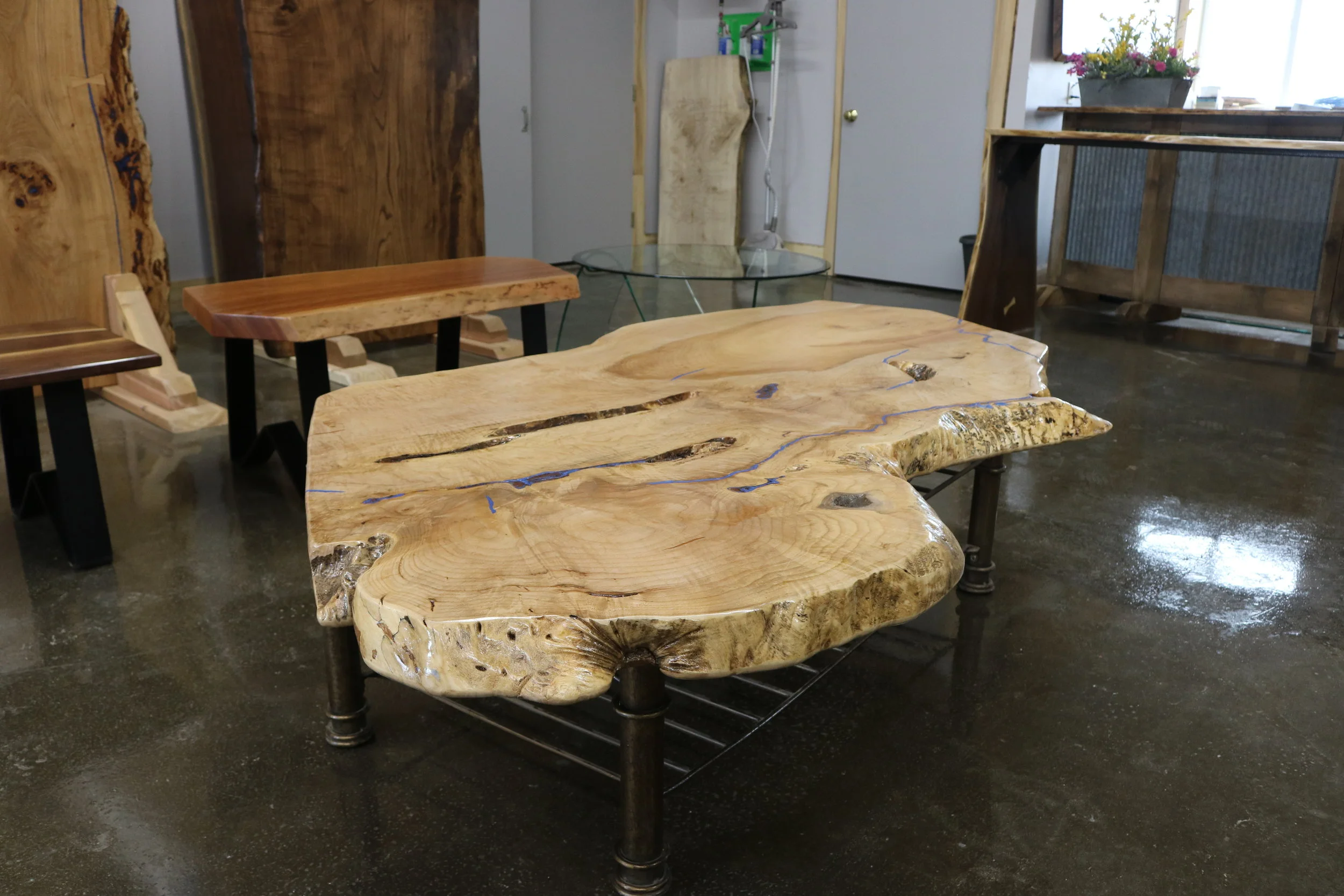 Figured Maple Top with blue epoxy