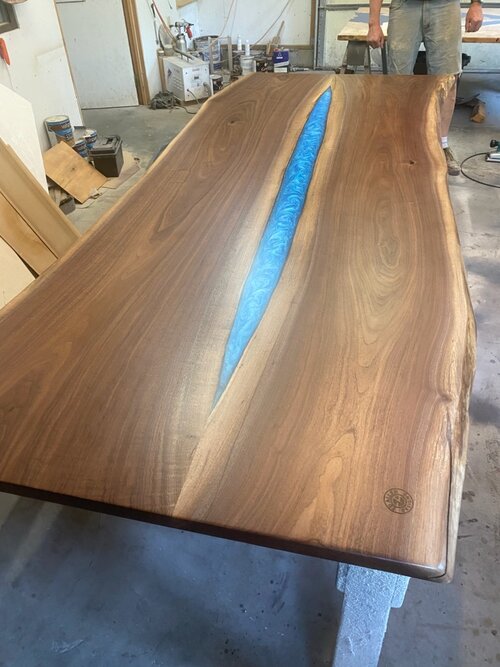 Incredible figured solid Maple and cherry table.