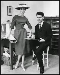 Karl Lagerfeld with Gitta Shilling at Jean Patou, 1959