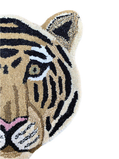 Tapis Tete De Tigre En Laine Du Peps A La Decoration De La Chambre Des Enfants La Malle Volante Boutique D Artisans Createurs