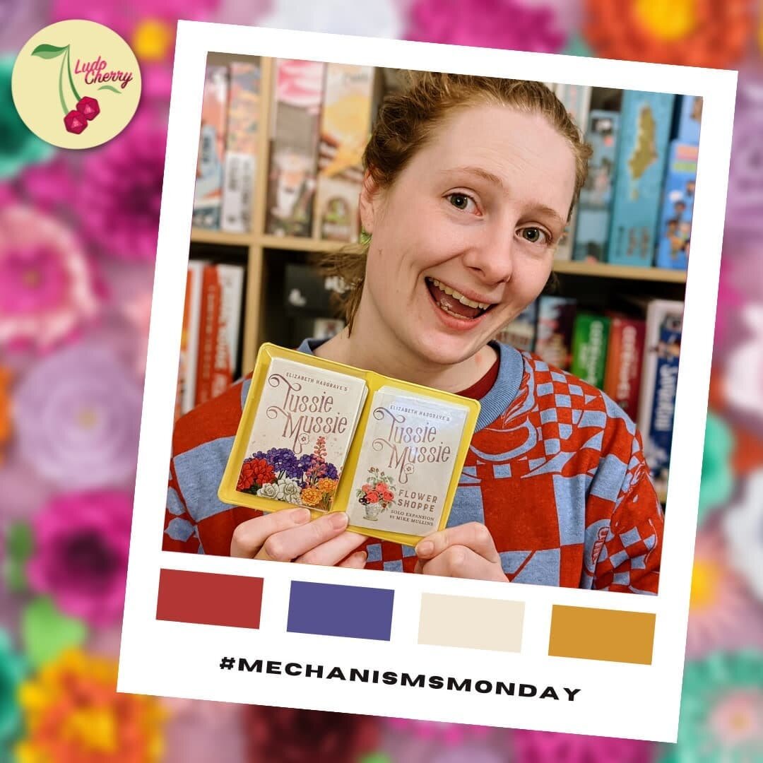 For this #MechanismsMonday, if I Cut, then You Choose! 🃏⠀
⠀
Tussie Mussie is an 18-card game of gifting flowers to loved ones! 💐🥰⠀
⠀
*****⠀
🤔 Designed by @elizharg⠀
🎨 Illustrations by @bethsobel, @loicbilliau_illustrator, &amp; @rinrindaishi⠀
📦