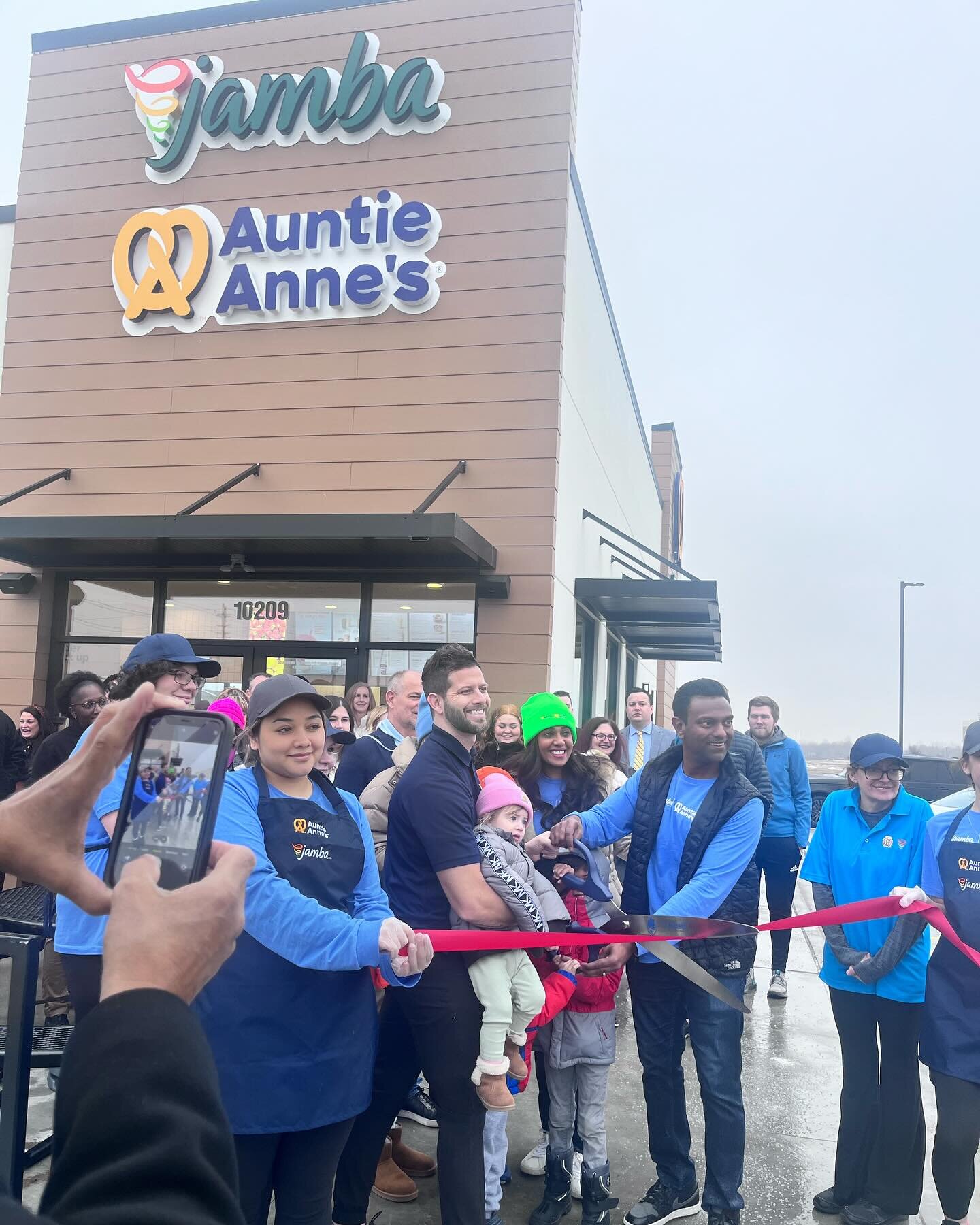 Today we celebrated the ribbon-cutting of our client&rsquo;s newest venture: Jamba and Auntie Anne&rsquo;s at 10209 W 29th St, Wichita. Hats off to Derek, the dynamic owner, for bringing healthy and delicious options to our community. Swing by for fr
