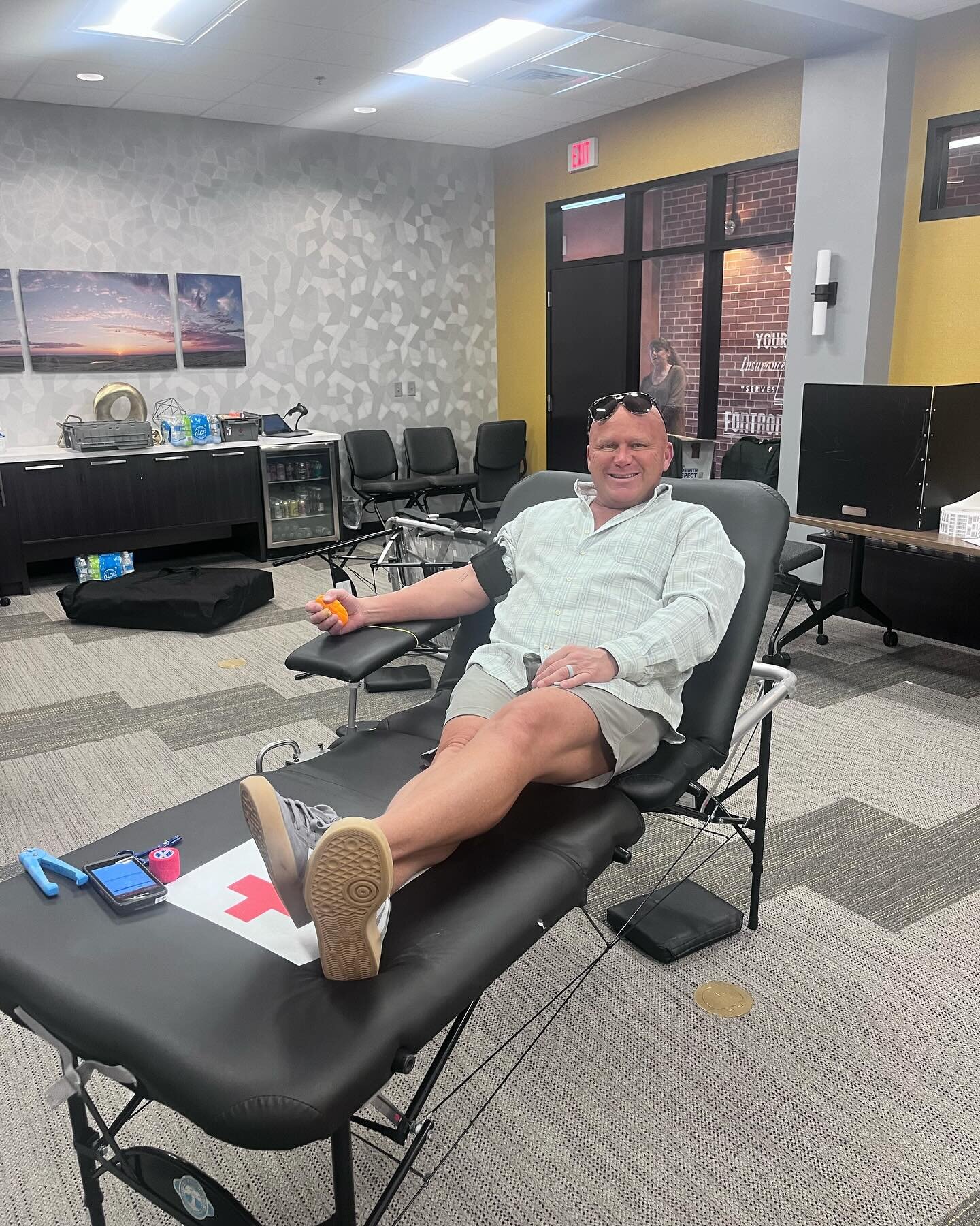 Thanks Ben, for participating in our blood drive! You rock! @kraftelectric @americanredcross