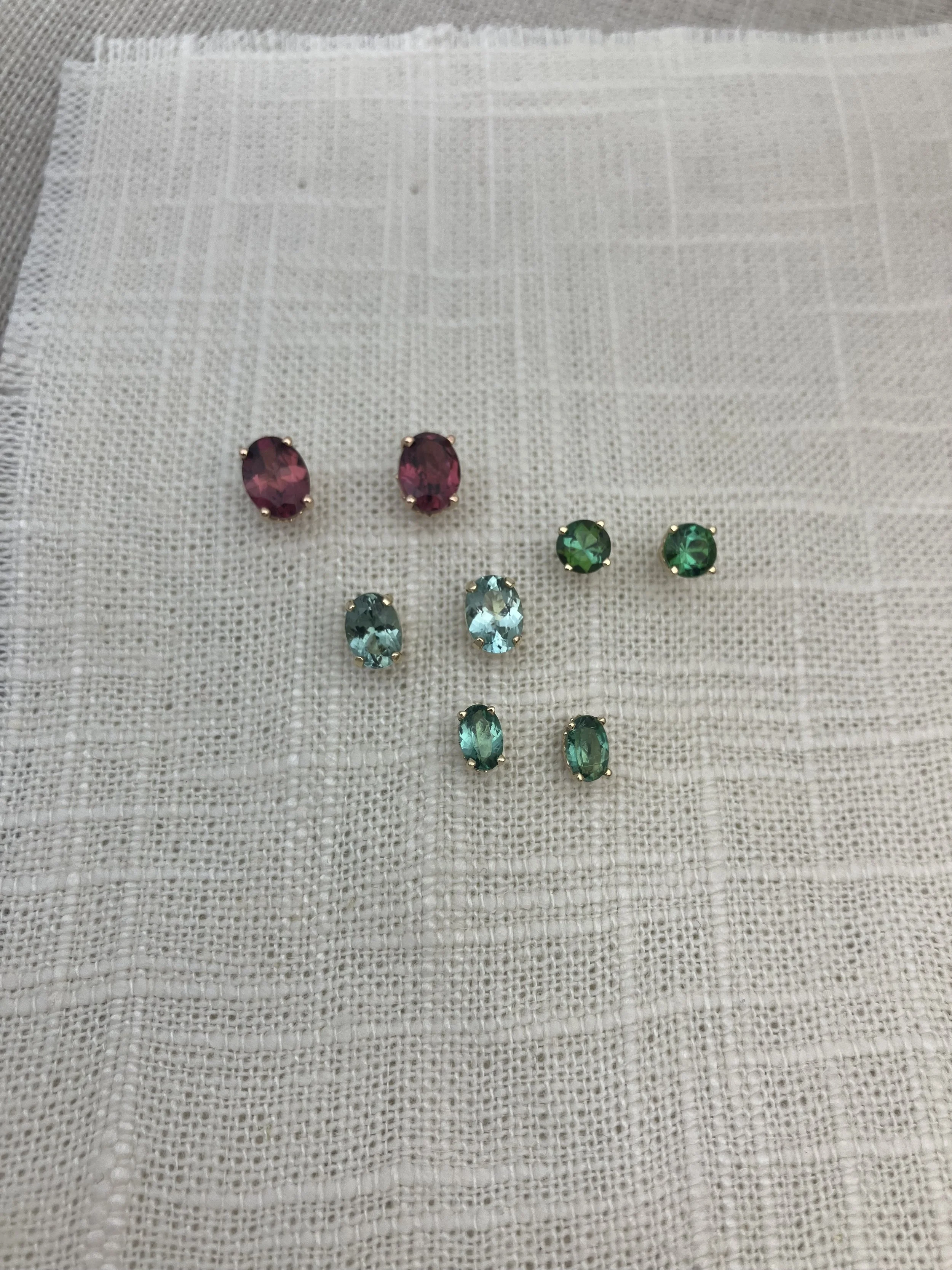 Maine Tourmaline Stud Earrings