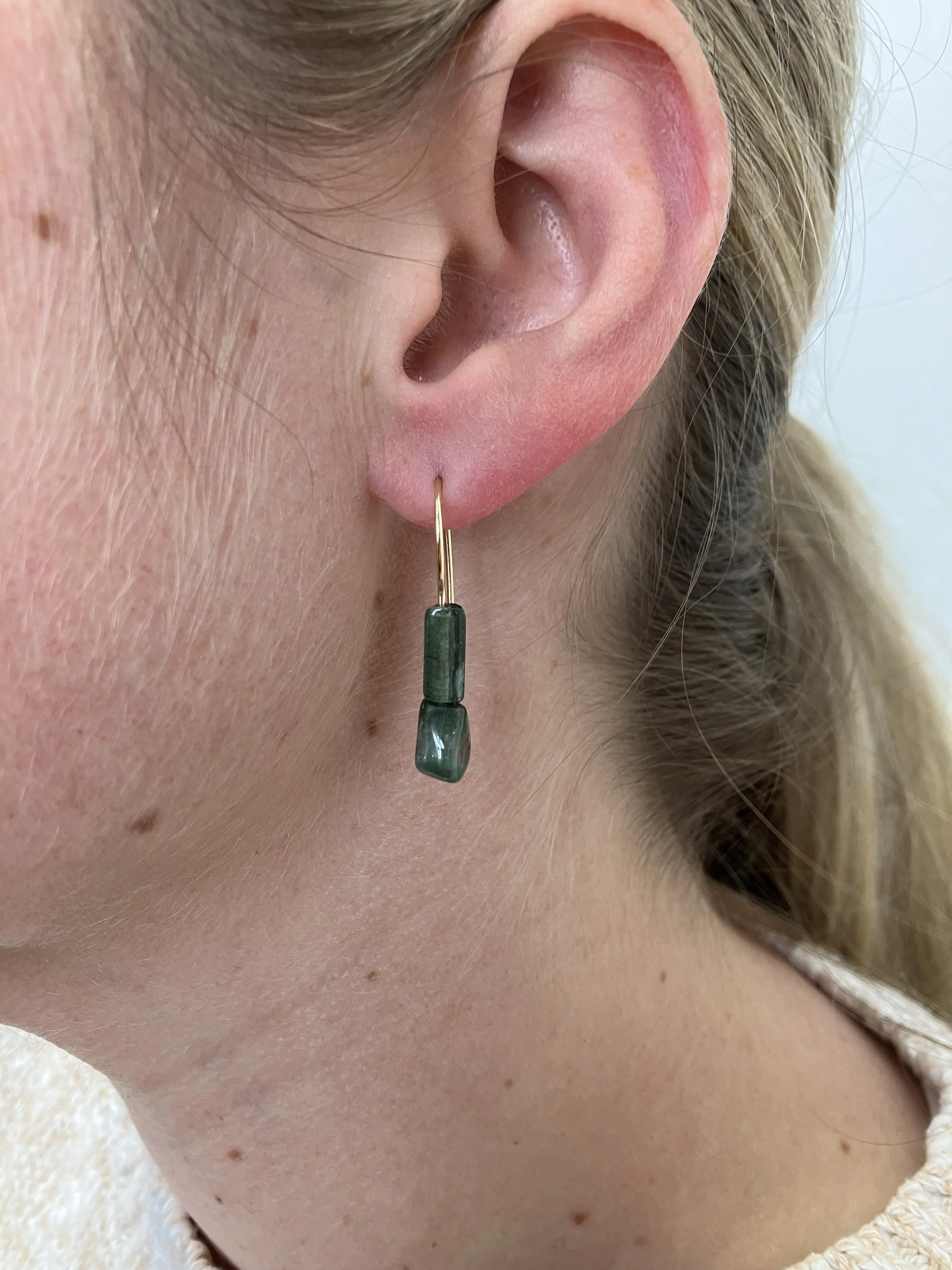 Maine Tourmaline Bead Earrings