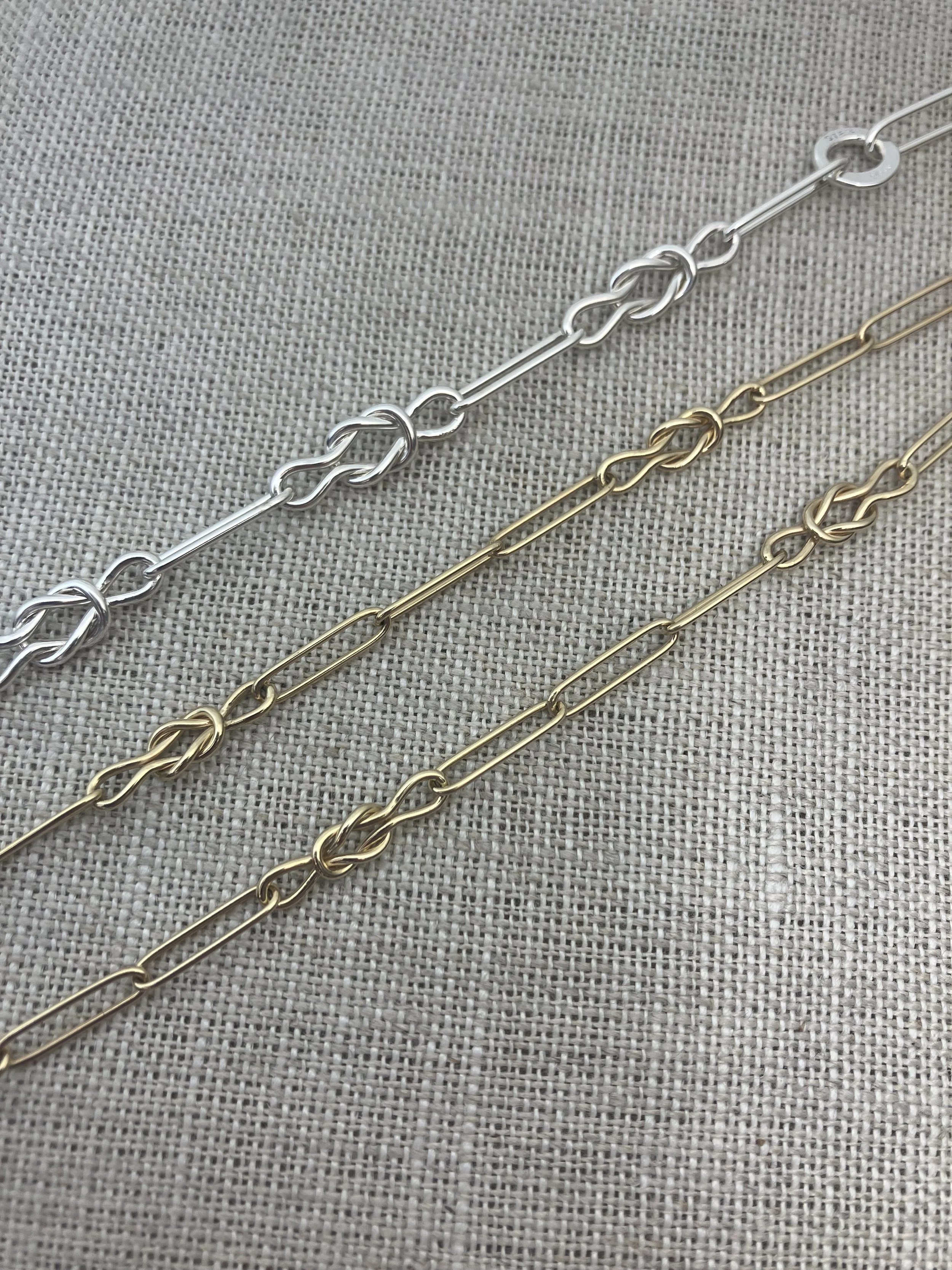 Square Knot Links - Silver