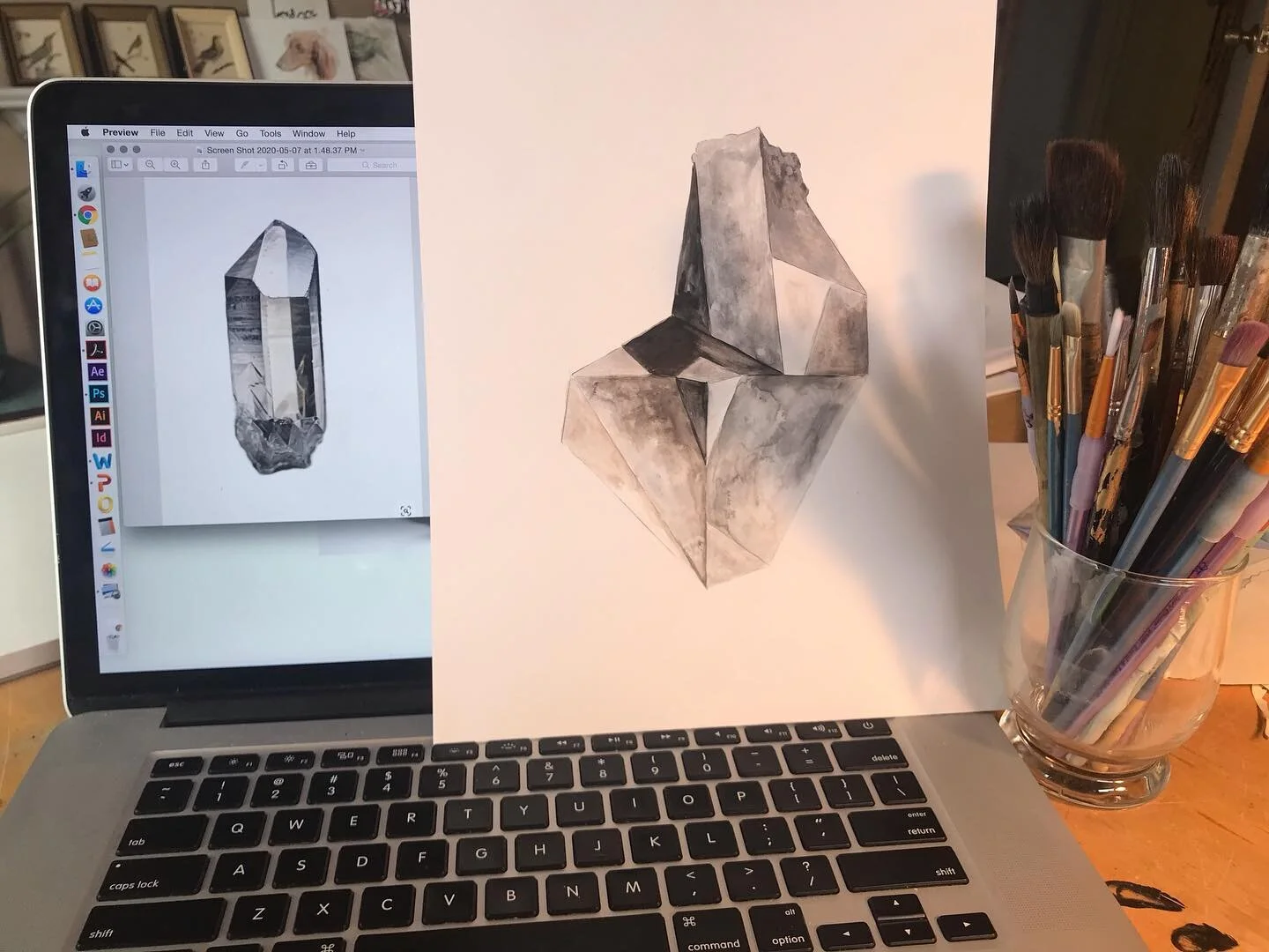 This week&rsquo;s Zoom Art Club made beautiful crystal and feather watercolors!