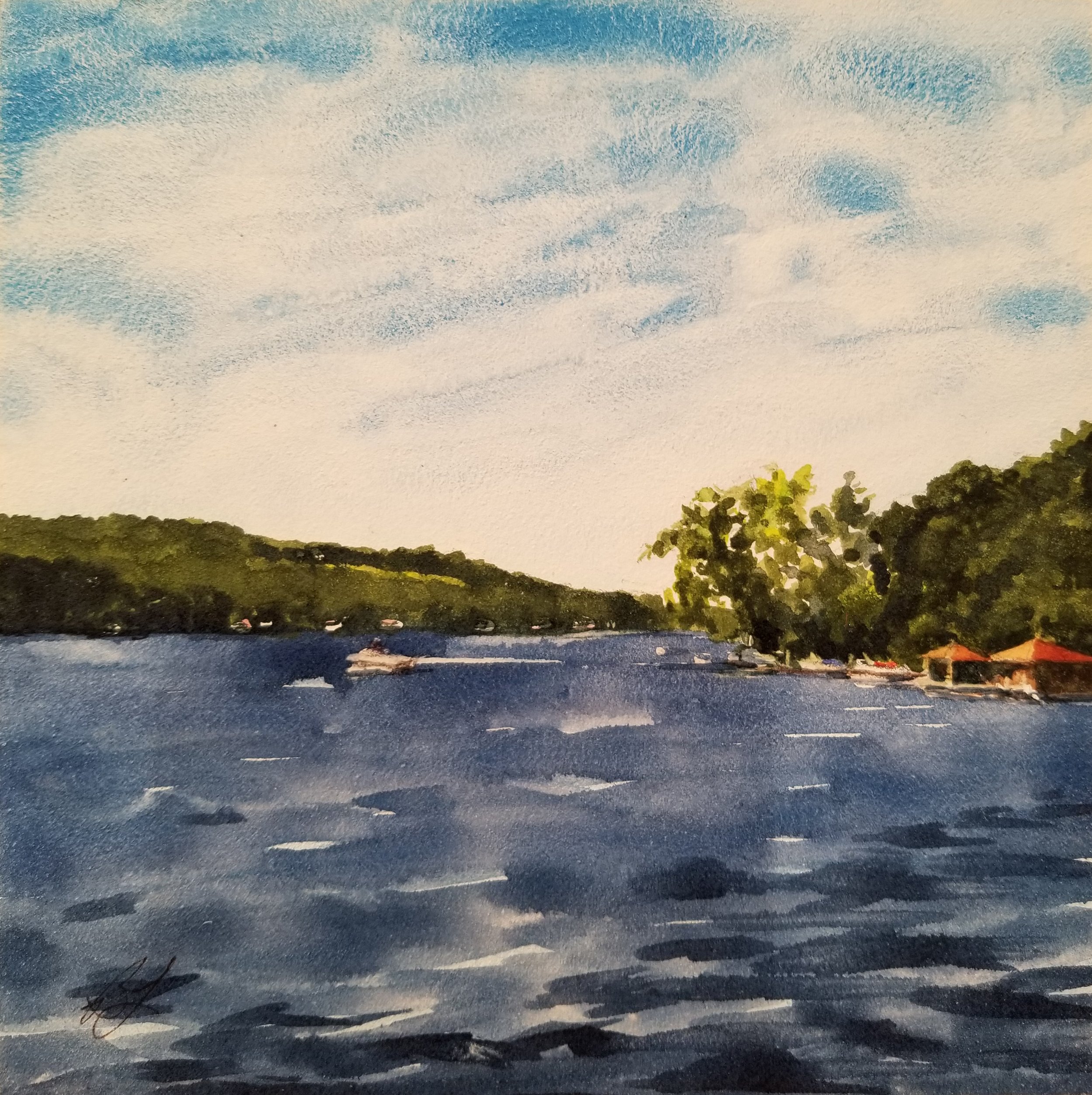 "Bluff Point" - Watercolor, 6" x 6"