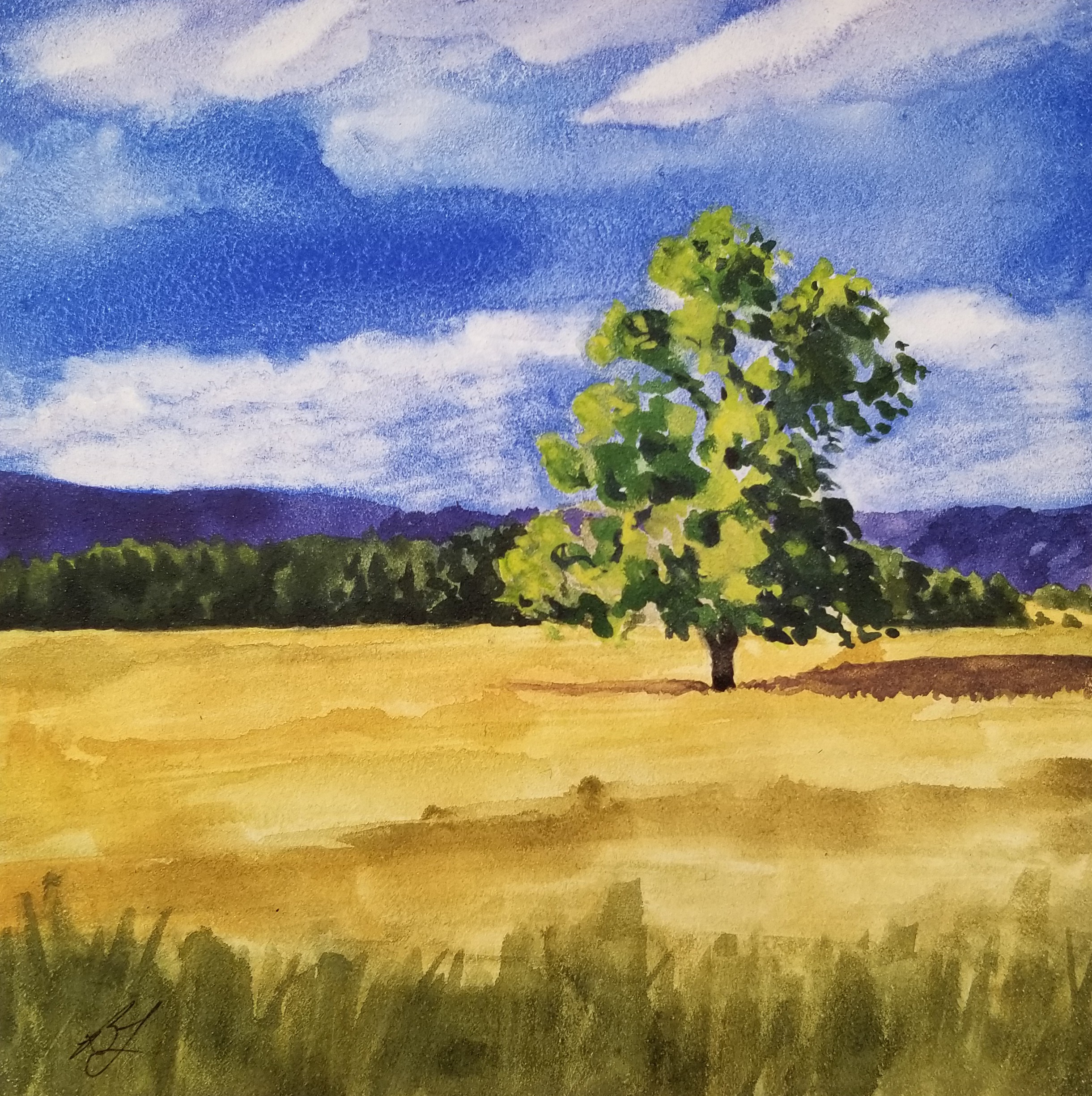 "Solitude" - Watercolor, 6" x 6"