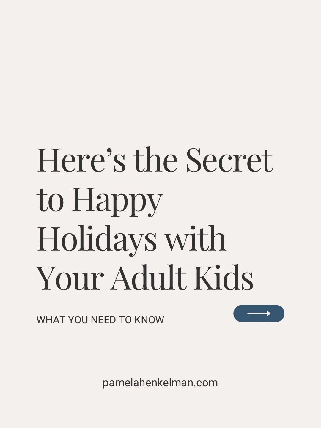 Here&rsquo;s the secret to happy holidays with your adult kids. 

 And Momma, it&rsquo;s probably simpler and more sacred than you think.

➡️ Accept the change.
 Your family is shifting, growing, and building new rhythms. It&rsquo;s okay for things t