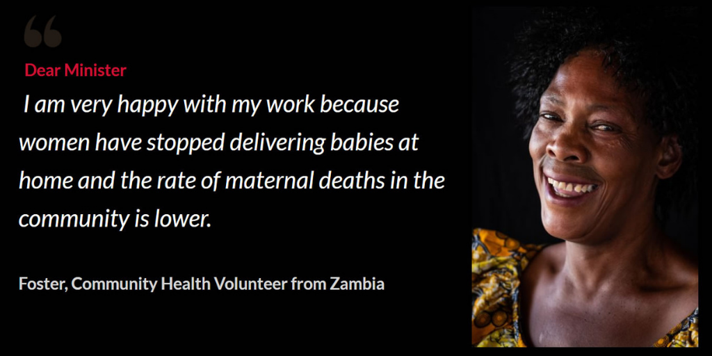  Read more  Dear Minister  letters from Community Health Workers on  Amref Health Africa’s website .  