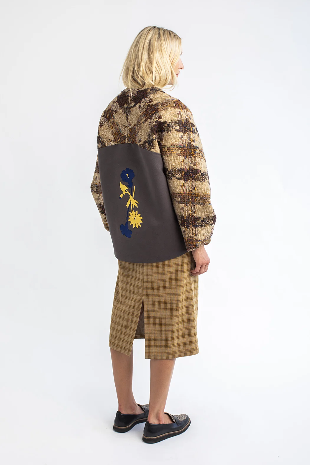 6 Heavy wool Bomber Coat - Donegal tweed - laser cut artwork - Irish made.jpg