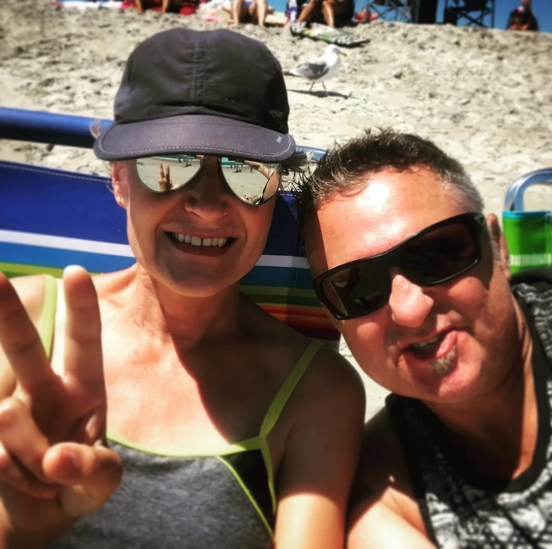 Linnea Olson Stage 4 Lung Cancer (13 year survivor). Sunbathing at Hampton Beach
