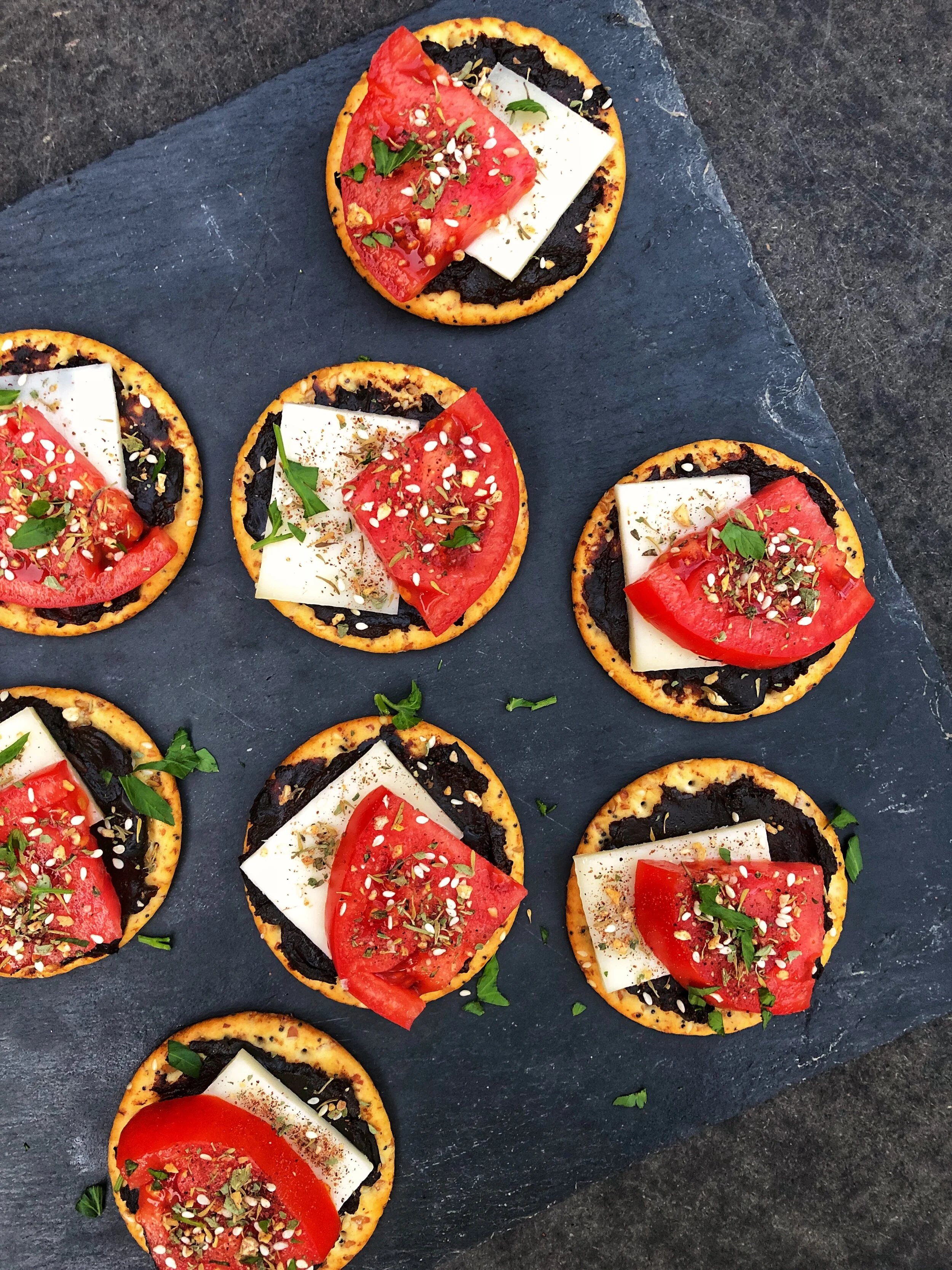 Black Garlic Cracker Stacks