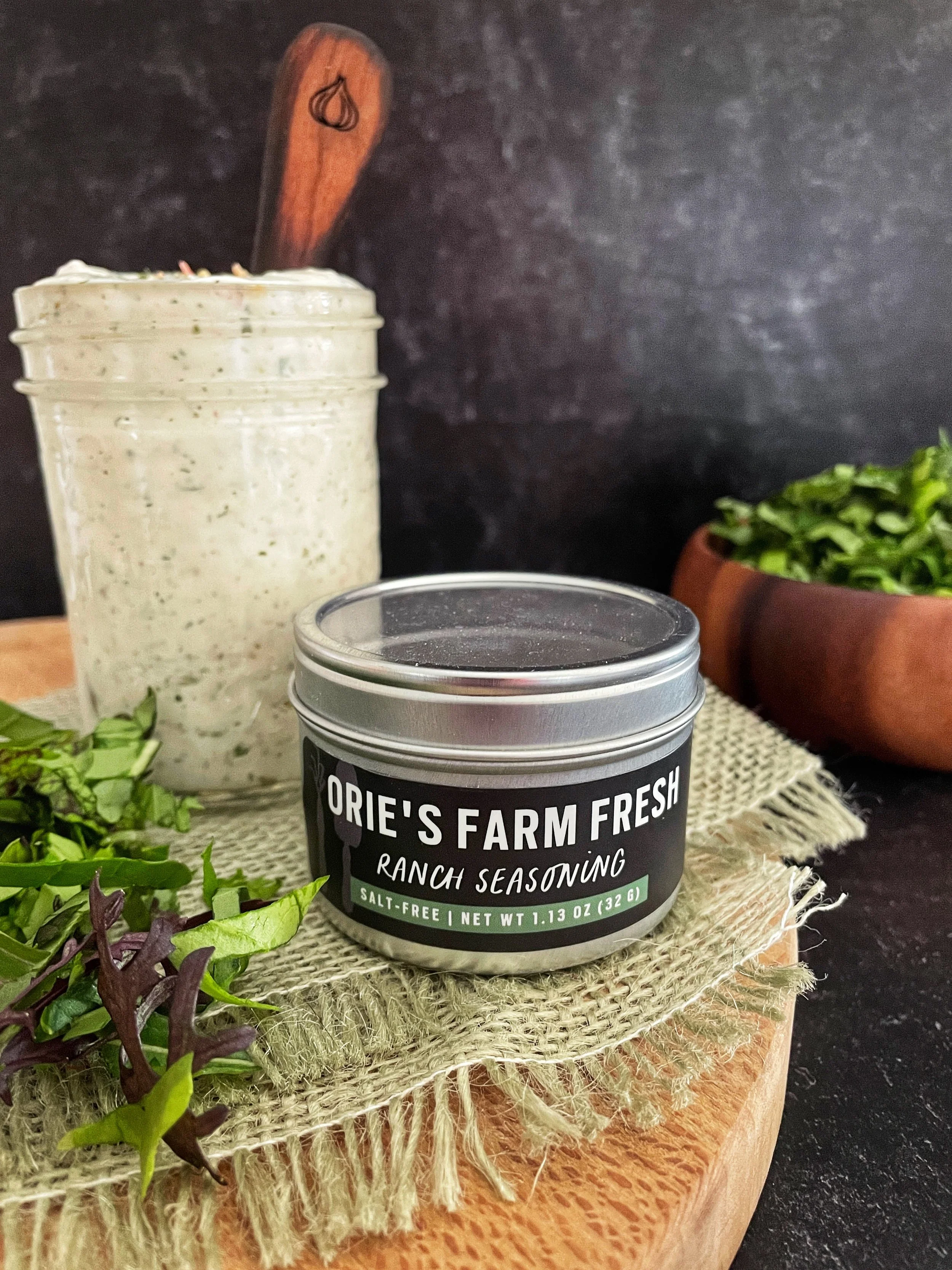 Ranch Seasoning is used to make a simple and healthful dressing.