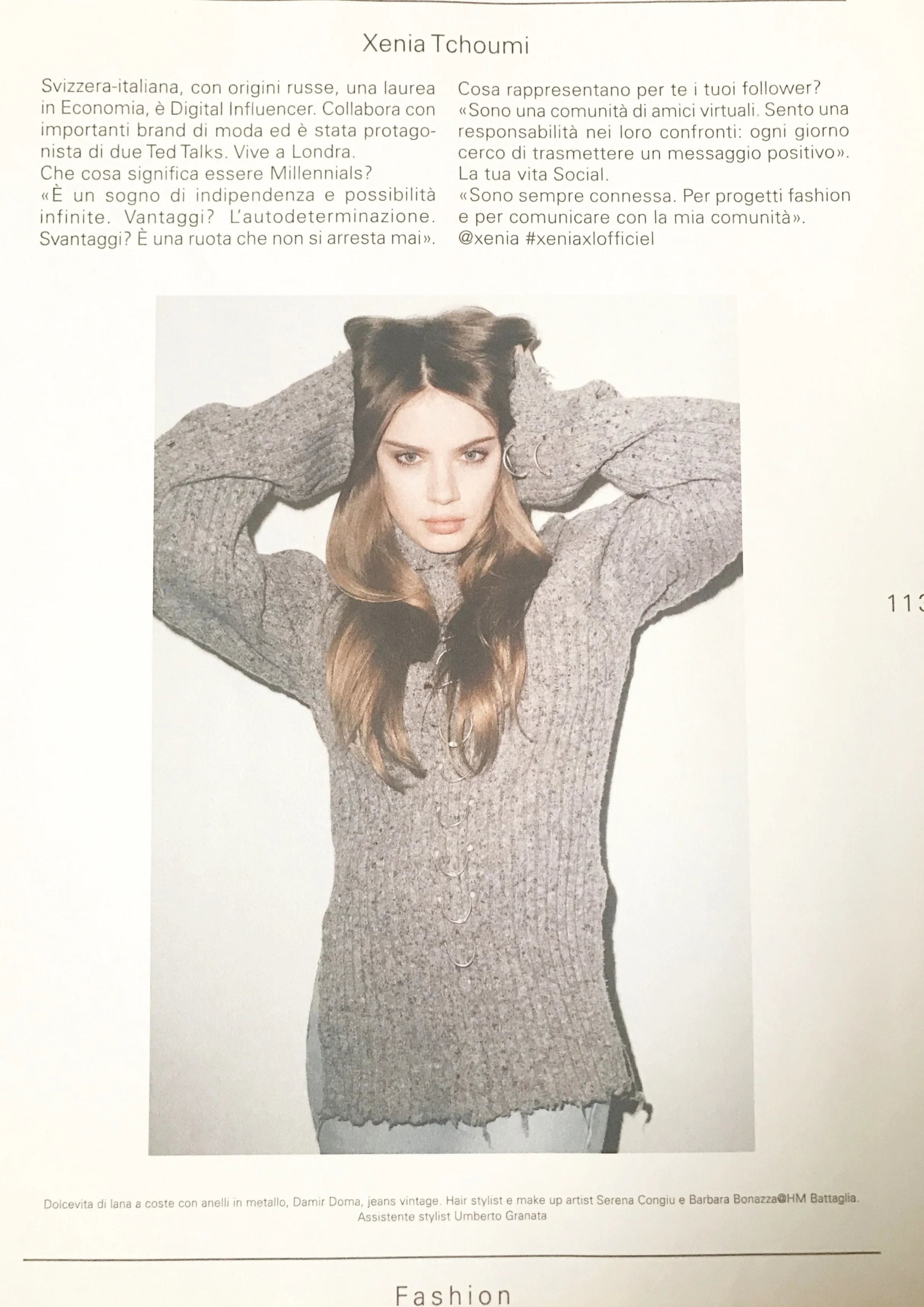 Xenia for L'Officiel Italia interview