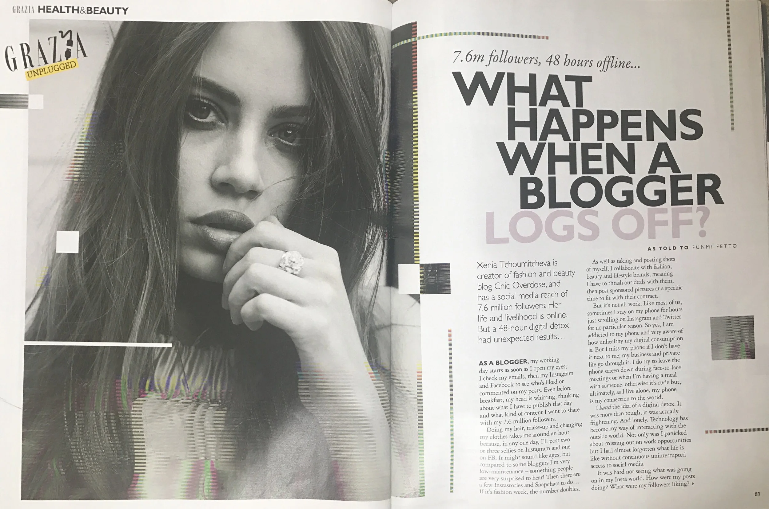 Xenia Tchoumi for Grazia UK interview