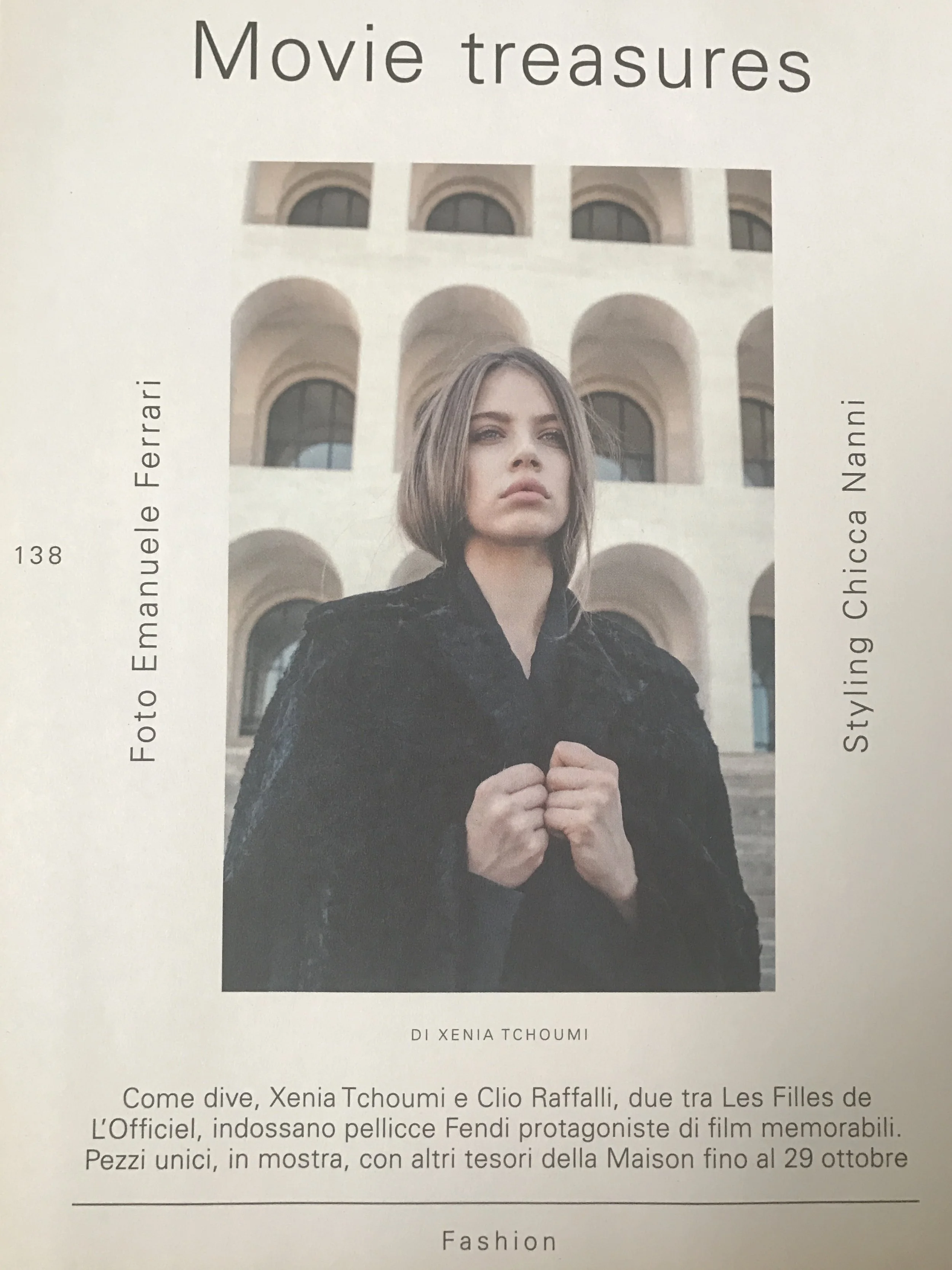 Xenia Tchoumitcheva on L'Officiel Italia