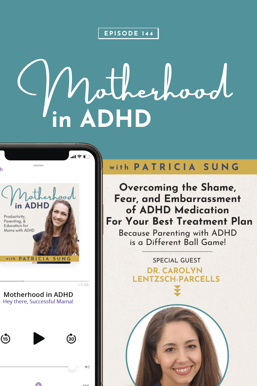 Overcoming the Shame, Fear, and Embarrassment of ADHD Medication For Your Best Treatment Plan -  Because Parenting with ADHD is a Different Ball Game! with Dr. Carolyn Lentzsch-Parcells #144