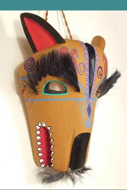Justo Xuana coyote mask, view 4