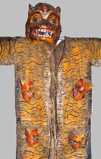 Painted canvas tigre costume, View 1