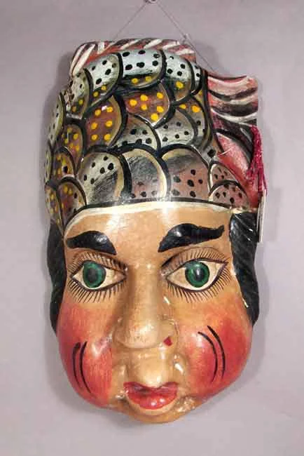 M12. Painted wooden Mexican decorative merman  mask 