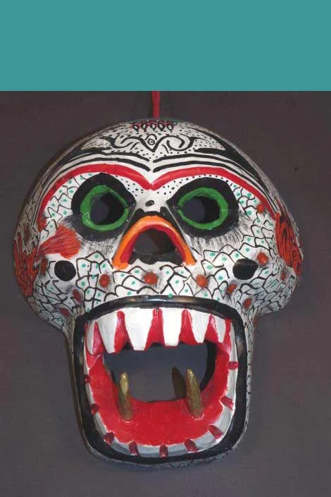 Wooden skull mask, view 4