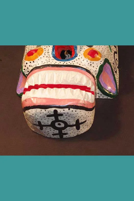 Wooden skull mask, view 4