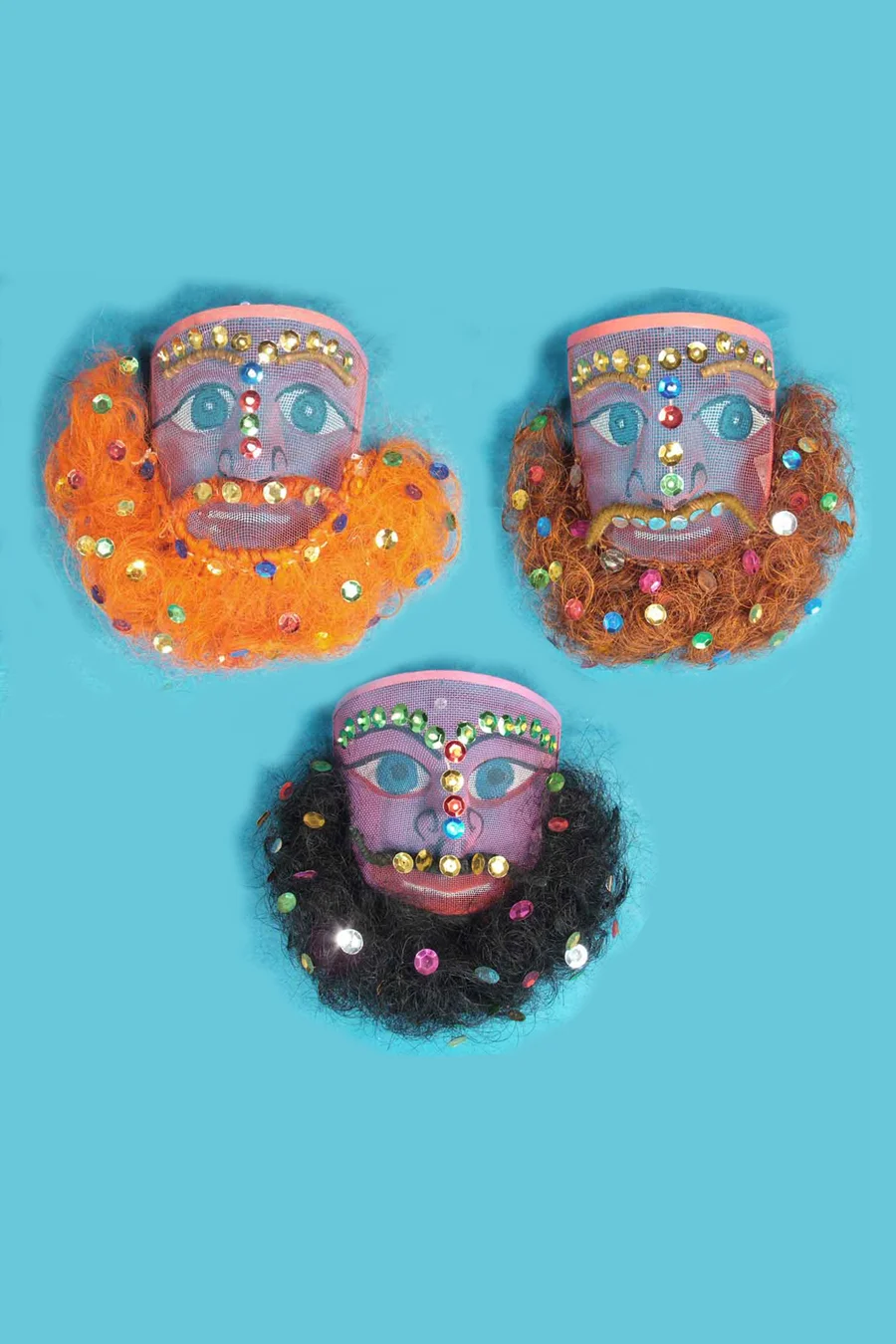 M8.  Three Kings masks from Bolivia