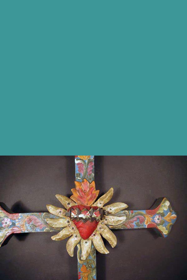 Painted wooden cross by David, View 3