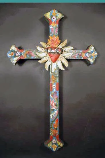 C9. Painted wooden cross by David