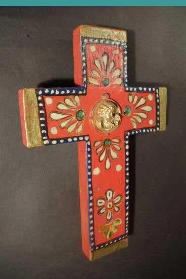 Wooden cross with angel, View 3