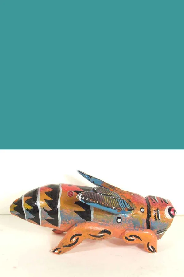 Wooden cricket rattle, view 2
