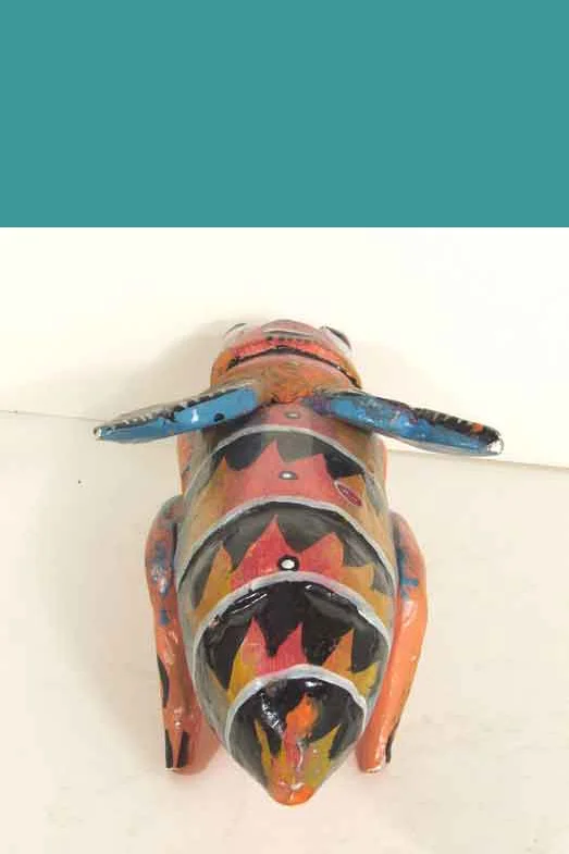 Wooden cricket rattle, view 3