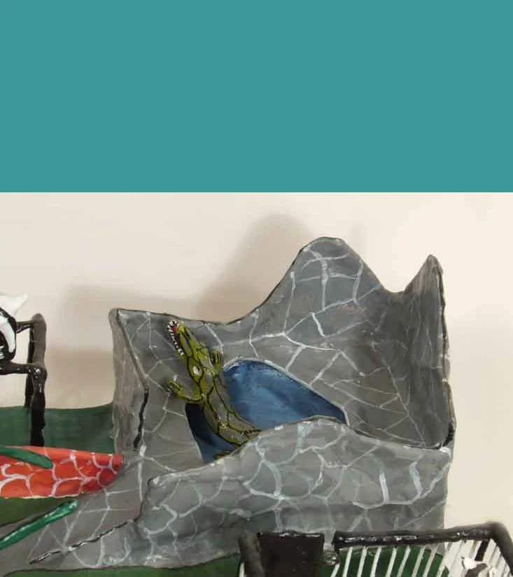 wire and paper mache zoo, view 4