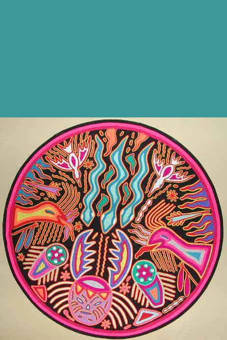 HU2 Huichol yarn painting.