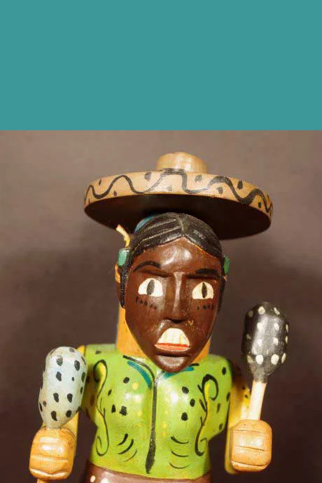 Handcarved Guatemalan folk dancer, view 5