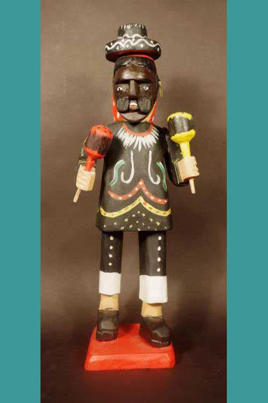 Handcarved Guatemalan folk dancer, view 1