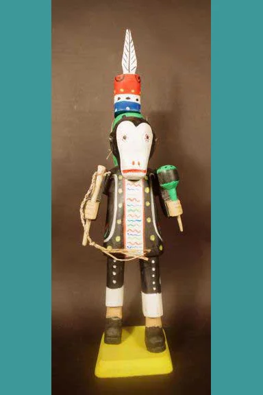 Handcarved Guatemalan volador dancer, view 1