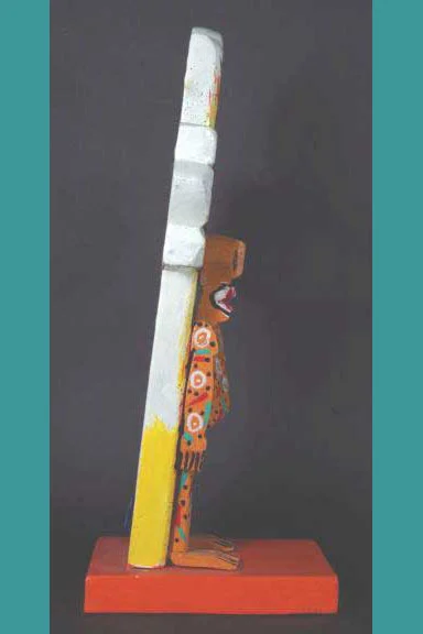 Wooden cross with skeleton - View 3