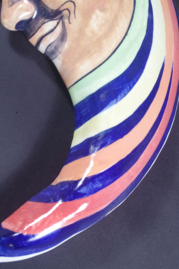 Glazed stoneware moon, view 4
