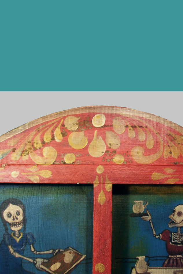 Painted skeleton double nicho - View 4