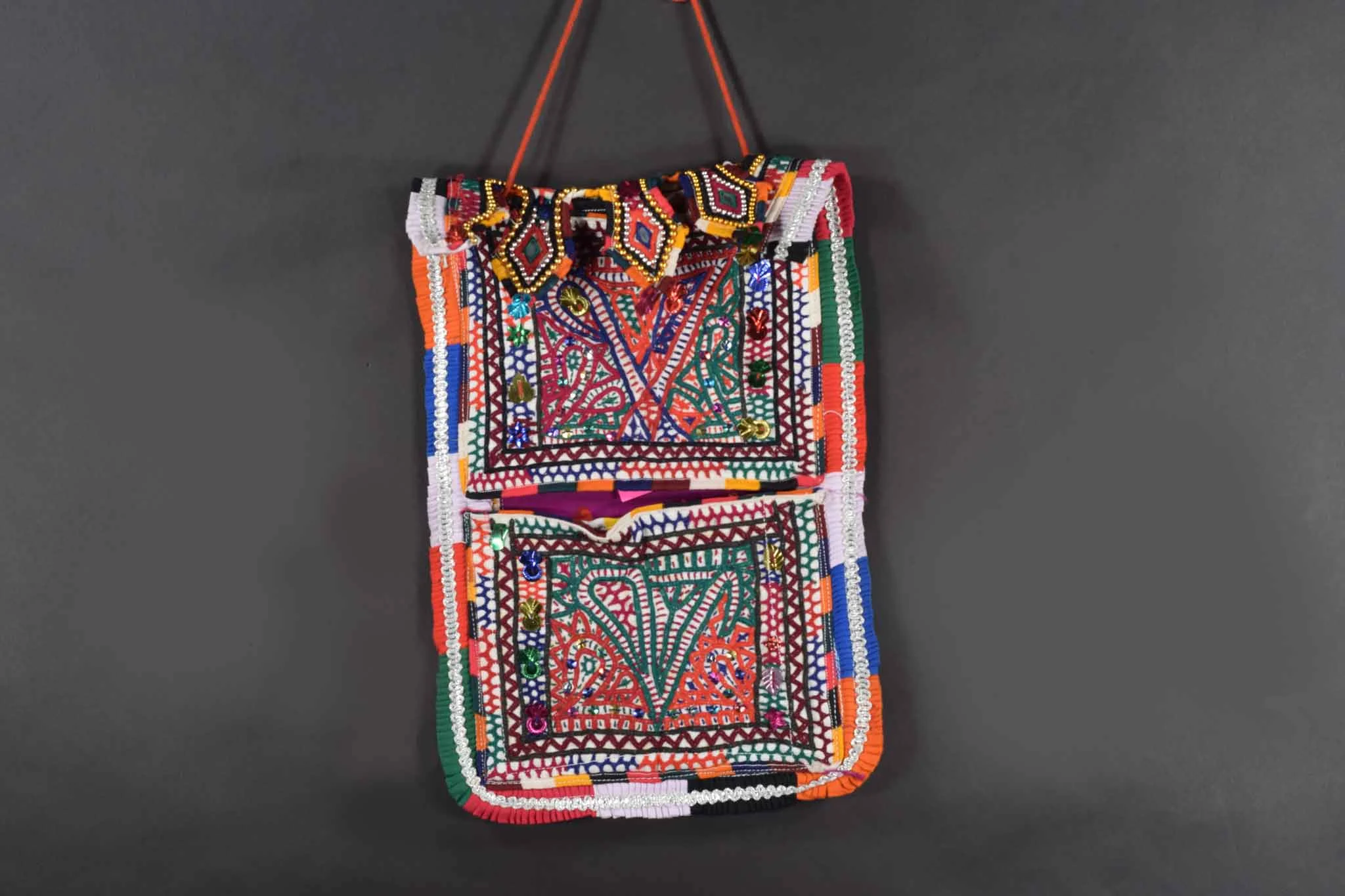 Vintage embroidered Indian bag, view 2