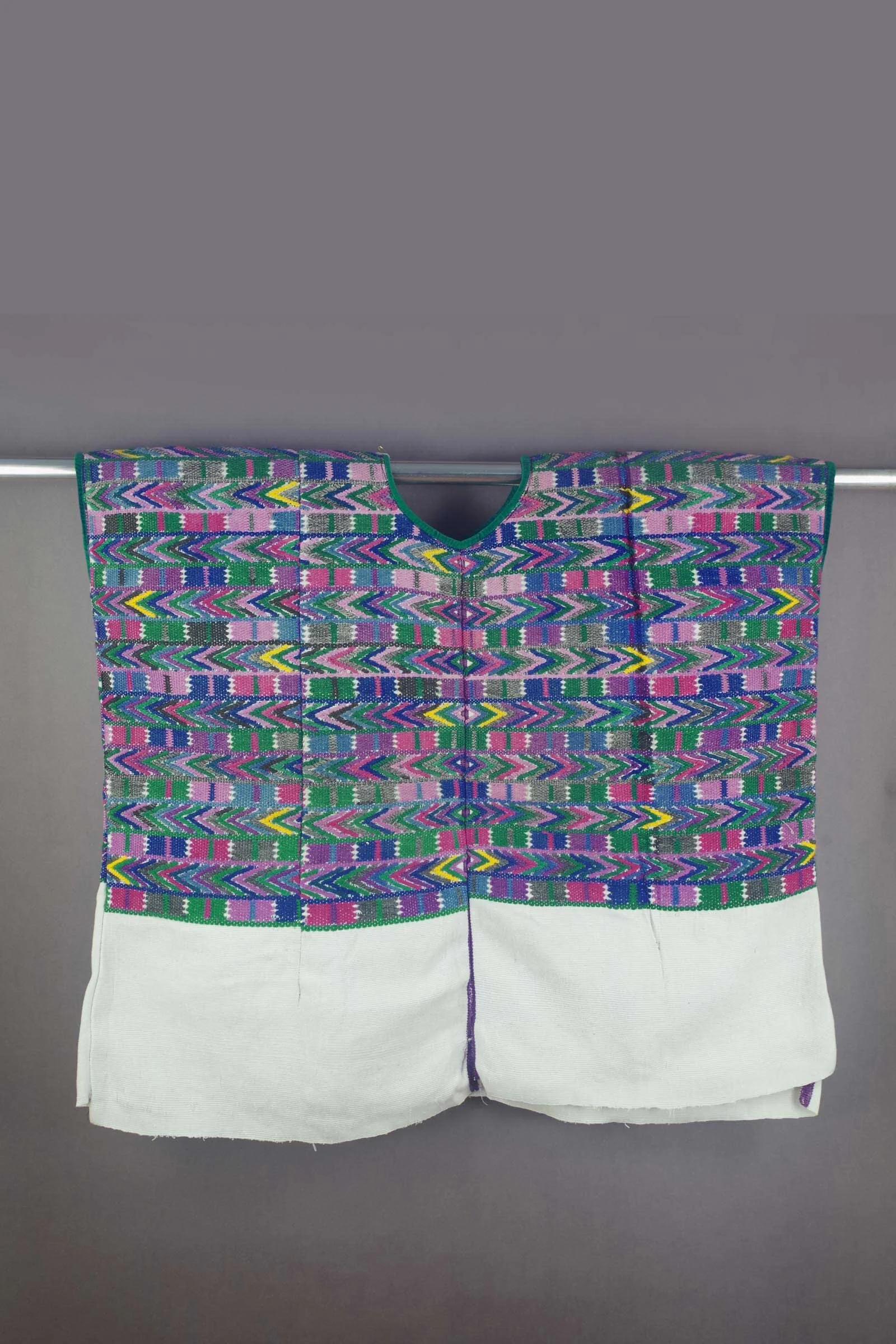 Blue and purple huipil of unidentified origin