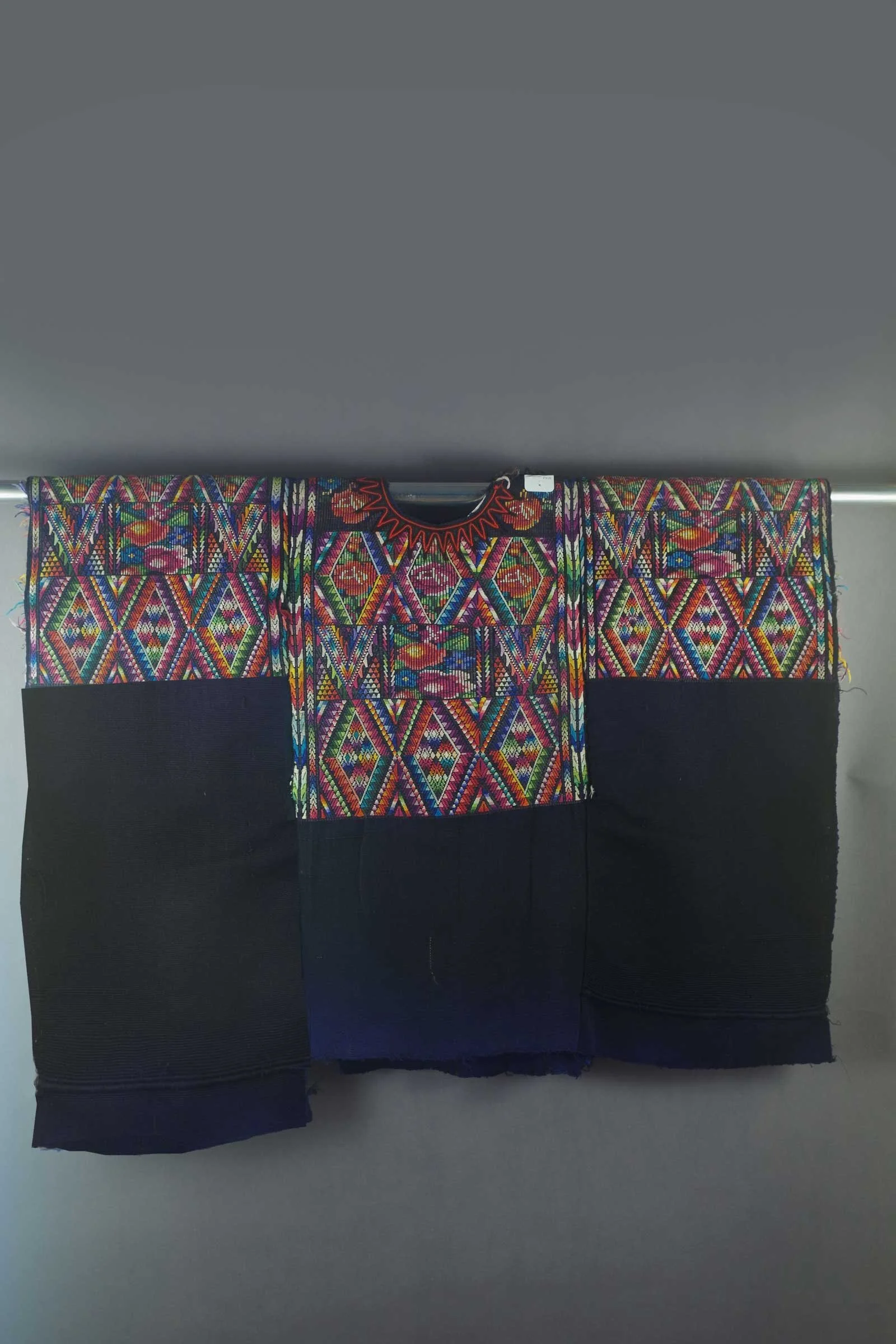 Chichicastenango navy blue huipil with flowers